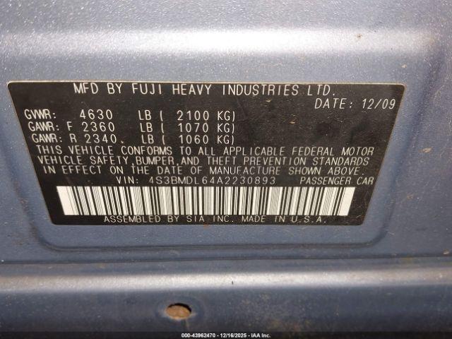 Subaru Legacy 3.6r Limited Image 8